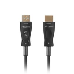 Cable hdmi aoc lanberg v2.1 m - m optico activo 8k 60hz 80m negro