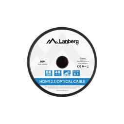 Cable hdmi aoc lanberg v2.1 m - m optico activo 8k 60hz 80m negro