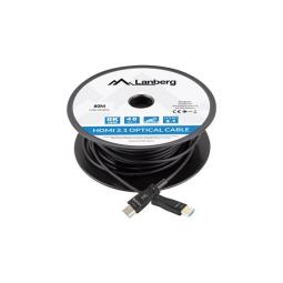 Cable hdmi aoc lanberg v2.1 m - m optico activo 8k 60hz 80m negro