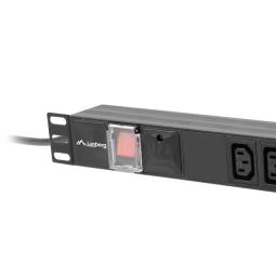 Regleta lanberg 1u 16a rack 19 pulgadas 8x socket iec c13 negro 2m