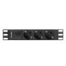Regleta lanberg 1u 16a 3x schuko rack 10 pulgadas 2m negro