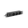 Regleta lanberg 1u 16a 3x schuko rack 10 pulgadas 2m negro