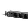 Regleta lanberg 1u 16a 3x schuko rack 10 pulgadas 2m negro
