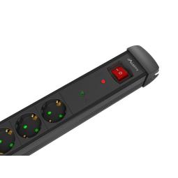 Regleta lanberg sp1 5 tomas schuko proteccion hasta 2500w negra 1.5m