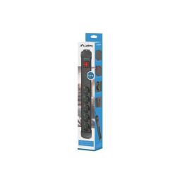 Regleta lanberg sp1 5 tomas schuko proteccion hasta 2500w negra 1.5m