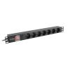 Regleta lanberg 1u 10a 7x schuko rack 19 pulgadas 2m negro c14