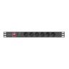 Regleta lanberg 1u 16a rack 19 pulgadas 6x socket schuko negro 2m