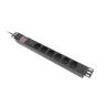 Regleta lanberg 1u 16a rack 19 pulgadas 6x socket schuko negro 2m