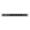 Regleta lanberg 1u 16a rack 19 pulgadas 5x socket schuko negro 2m
