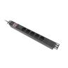 Regleta lanberg 1u 16a rack 19 pulgadas 5x socket schuko negro 2m