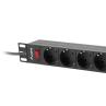 Regleta lanberg 1u 16a 9x schuko rack 19 pulgadas 3m negro