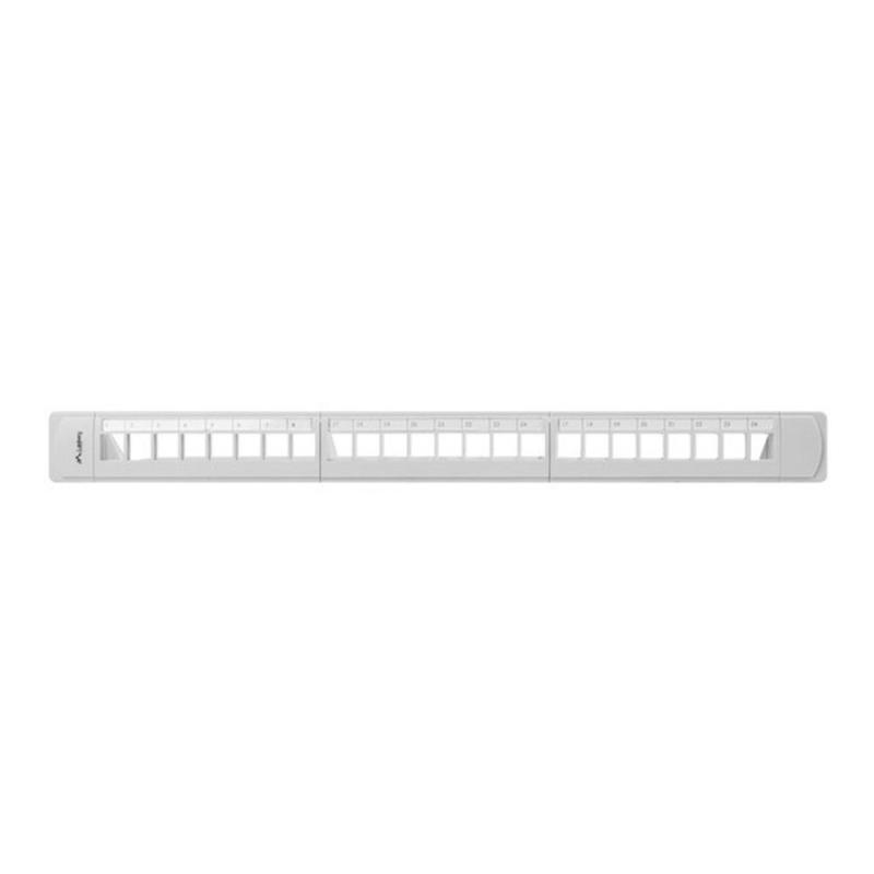 Patch panel lanberg 24 puertos 1u rack 19 pulgadas organizador modulos keystone gris