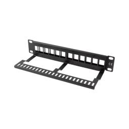 Patch panel lanberg 12 puertos 1u organizador modulos keystone negro