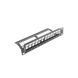 Patch panel lanberg 12 puertos 1u organizador modulos keystone negro