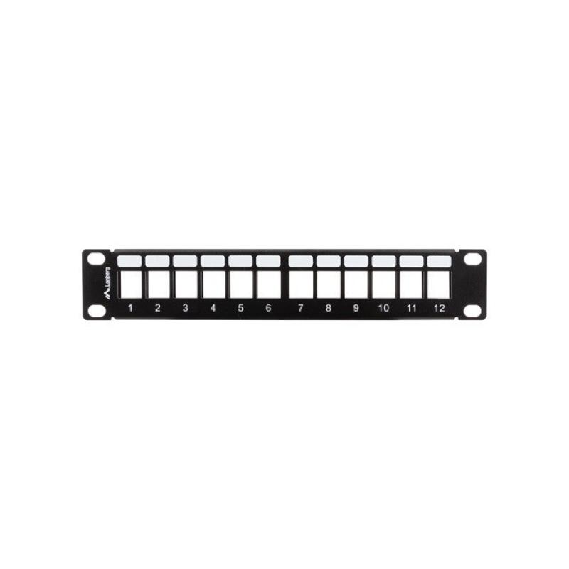 Patch panel lanberg 12 puertos 1u organizador modulos keystone negro