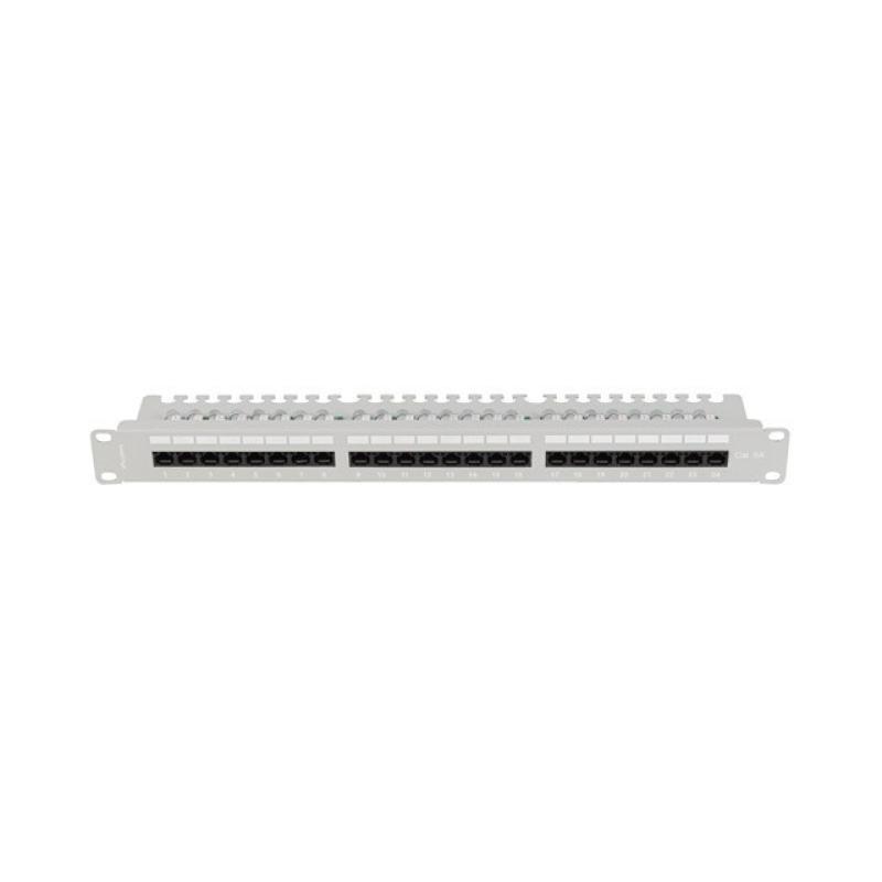 Patch panel lanberg 24 puertos 1u 19 pulgadas cat.6a utp con organizador cables gris