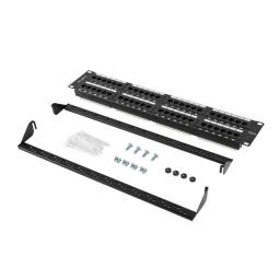 Patch panel lanberg 48 puertos 2u 19 pulgadas cat.6 negro