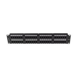 Patch panel lanberg 48 puertos 2u 19 pulgadas cat.6 negro