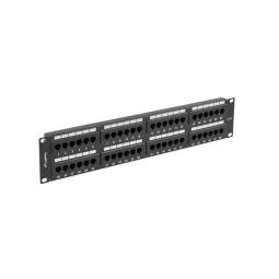 Patch panel lanberg 48 puertos 2u 19 pulgadas cat.6 negro