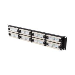 Patch panel lanberg 48 puertos 2u 19 pulgadas cat.6 negro