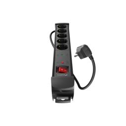 Regleta lanberg sp1 5 tomas schuko proteccion hasta 2500w negra 5m