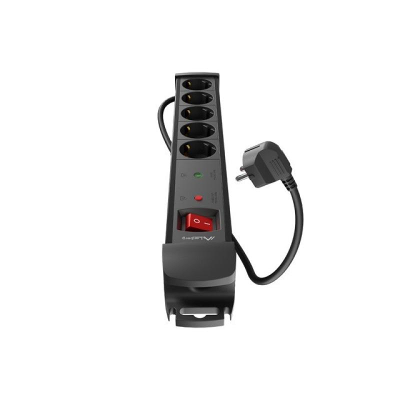 Regleta lanberg sp1 5 tomas schuko proteccion hasta 2500w negra 5m