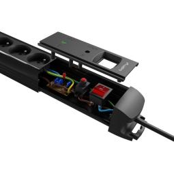 Regleta lanberg sp1 5 tomas schuko proteccion hasta 2500w negra 5m