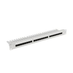 Patch panel lanberg 24 puertos 1u 19 pulgadas cat.6 utp con organizador cables gris