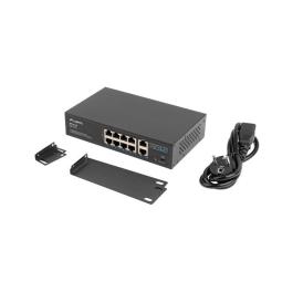 Switch lanberg 10 puertos 100mb 8xpoe+ - 2x gbit ether 120w rack 10 pulgadas - 19 pulgadas