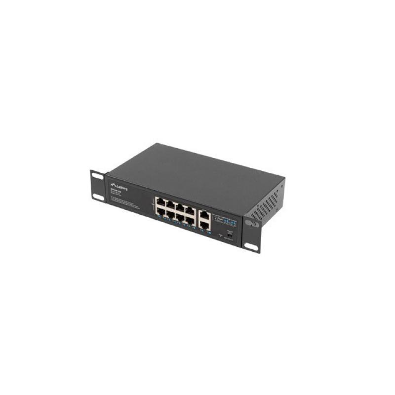 Switch lanberg 10 puertos 100mb 8xpoe+ - 2x gbit ether 120w rack 10 pulgadas - 19 pulgadas