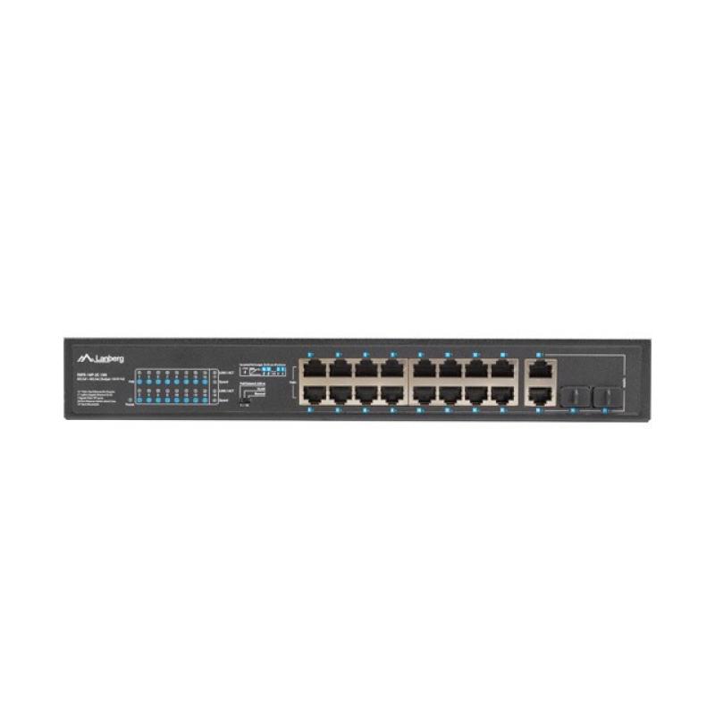 Switch lanberg 18 puertos 100mb 16xpoe+ - 2x gbit ether 150w rack 10 pulgadas - 19 pulgadas