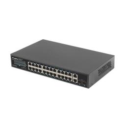 Switch lanberg 24 puertos 1gb poe+ - 2x sfp 2x gbit ethernet 360w rack 19 pulgadas