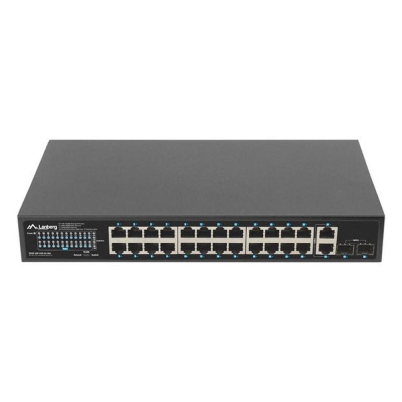 Switch lanberg 24 puertos 1gb poe+ - 2x sfp 2x gbit ethernet 360w rack 19 pulgadas