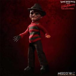 Figura mezco toyz a nightmare on elm street living dead dolls re - run freddy krueger talking 25cm