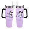 Vaso aislante paladone sanrio kuromi y pajita hello kitty 900ml