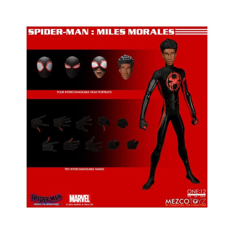 Figura mezco toyz spider - man across the spider - verse spider - man miles morales 17cm