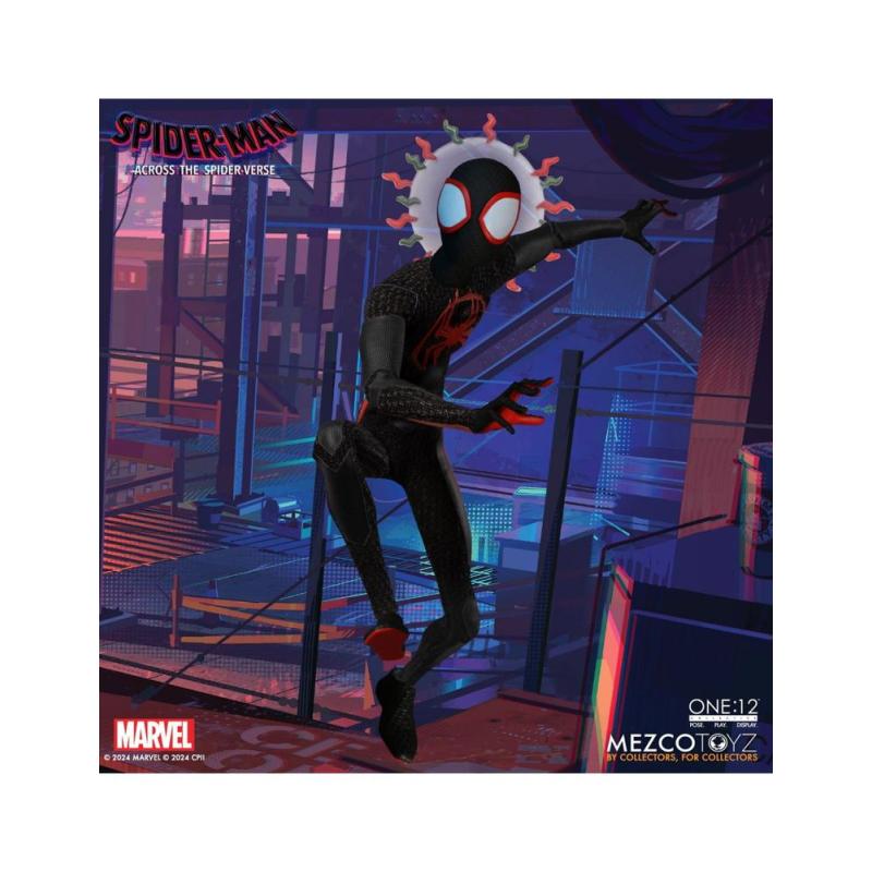 Figura mezco toyz spider - man across the spider - verse spider - man miles morales 17cm