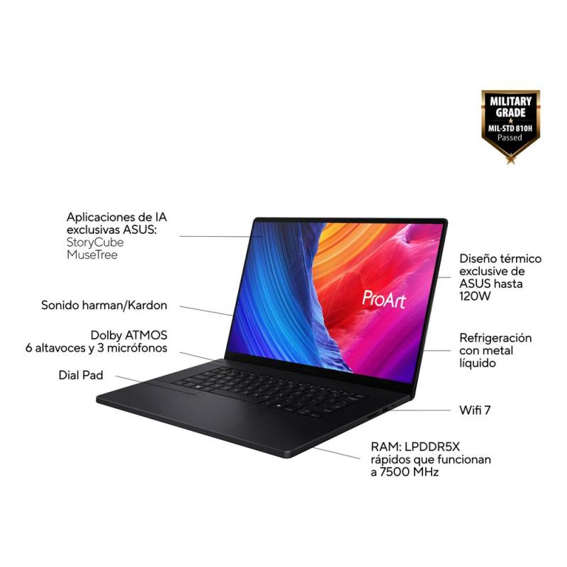 Portatil asus h7606wm - sc052w rai9 - hx370 32gb ssd 1tb 16 pulgadas