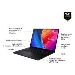 Portatil asus h7606wm - sc052w rai9 - hx370 32gb ssd 1tb 16 pulgadas