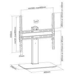 Soporte de mesa con base equip vesa hasta 55 pulgadas 400x400mm max 40kg