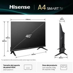 Tv hisense 40 pulgadas led fhd - 40a4q - smart tv