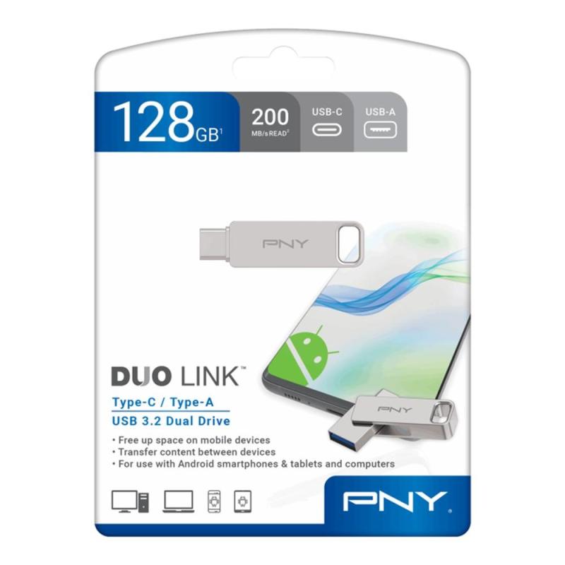 Memoria usb 3.2 - usb tipo c pny duo link 128gb