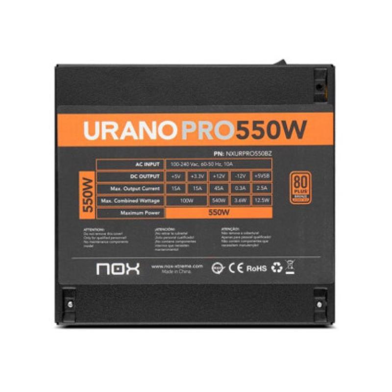 Fuente alimentacion nox urano pro gaming atx 550w