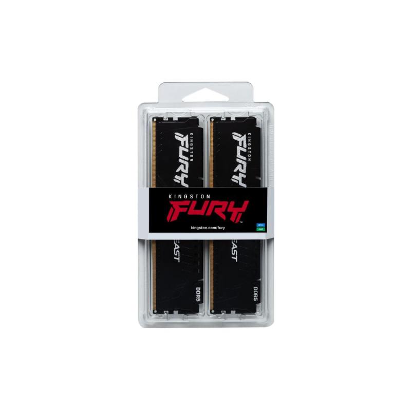 Memoria ram ddr5 64gb 2x32gb kingston - 6000 mhz - pc5 - 48000 - fury beast - cl30 - 1.4v