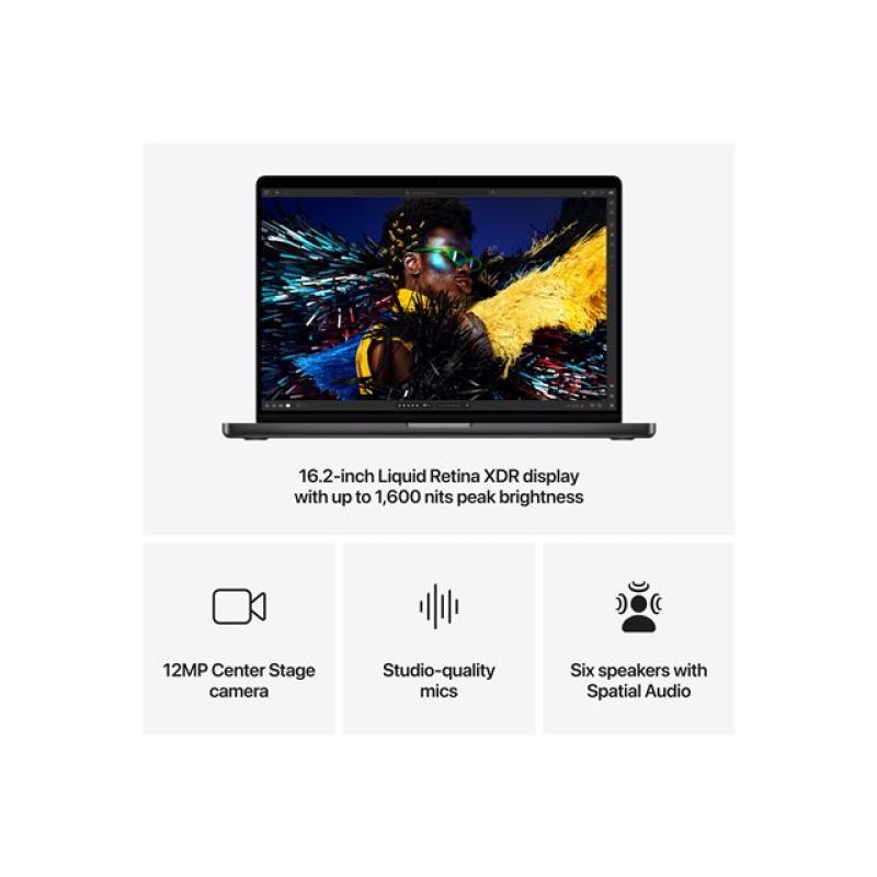 Portatil apple macbook pro 16 - apple m4 - 24gb - ssd 512gb - 16.2 pulgadas - space black