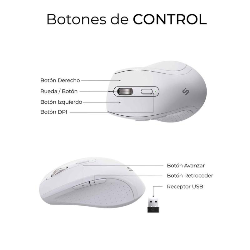Teclado + raton subblim combo dual office prowave blanco