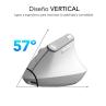 Raton inalambrico subblim vertical ergo dual mouse battery blanco