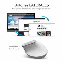 Raton inalambrico subblim vertical ergo dual mouse battery blanco