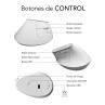 Raton inalambrico subblim vertical ergo dual mouse battery blanco