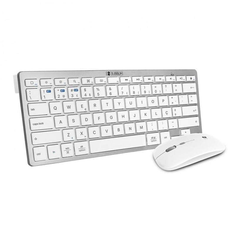 Teclado + raton subblim combo plata portugues